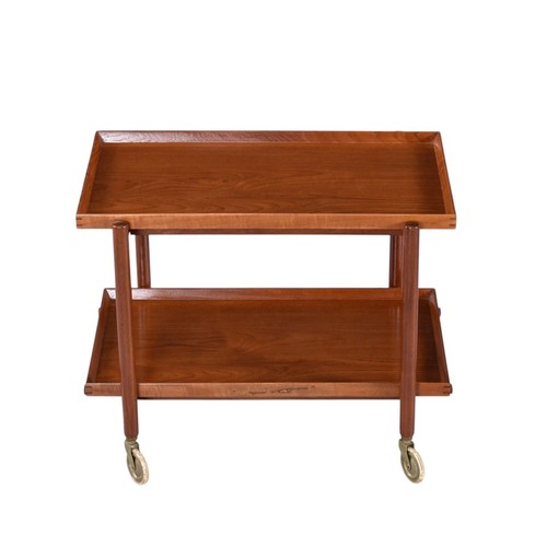 Poul Hundevad for Domus Mid Century Danish Teak Expanding Serving Bar Cart - Picture 2 of 13