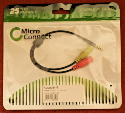 Microconnect AUDALS015 - Adapter 3,5mm - 2x3,5mm M-F - Audio Headset Adapterkabel