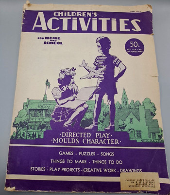 Vintage Children s Activities Book April 1948 Games Puzzles Stories