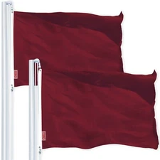 G128 2 Pack: Solid Burgundy Color Flag 2.5x4 Ft LiteWeave Pro Printed 150D  Poly
