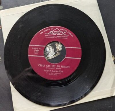 VINTAGE 1970  7'''' 45 RPM CANADA ROSITA SALVADOR CELUI QUI EST EN PRISON 
