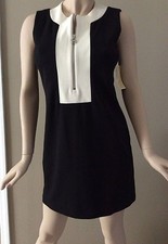 MICHAEL Michael Kors Black Sleeveless Shift Dress with Signature Zipper Size P/S