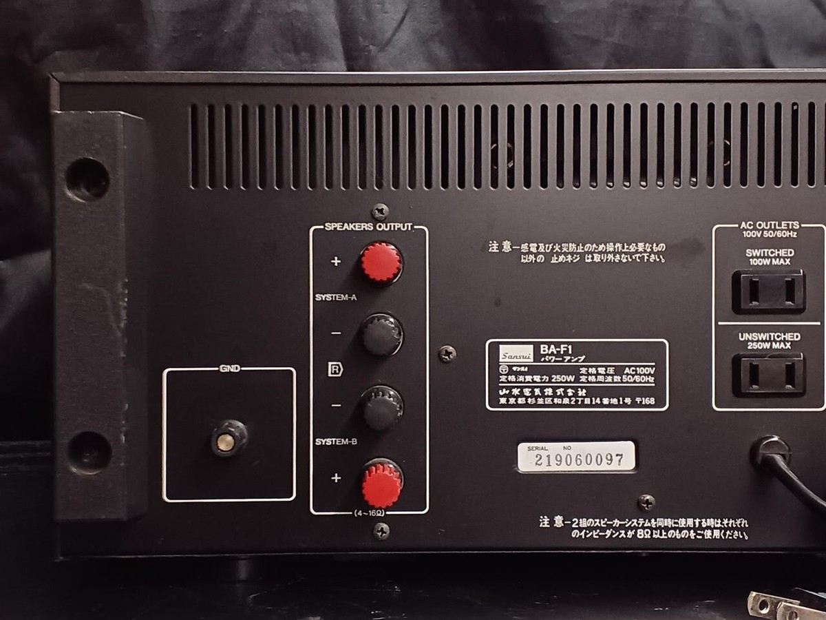 SANSUI BA-F1 Power Amplifier Black Vintage Working | eBay