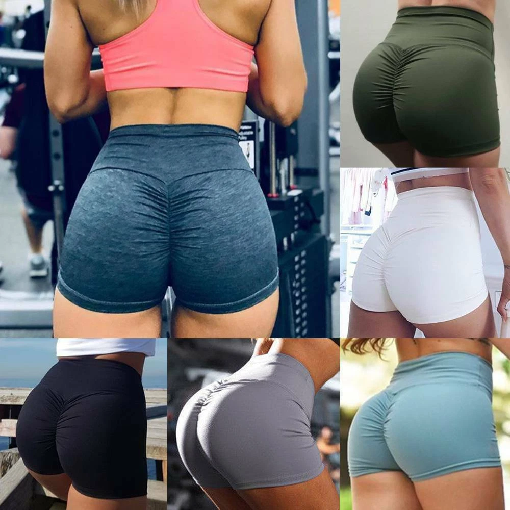 Women Yoga Shorts High Waist Workout Shorts Fitness Yoga Lift Butt Fit