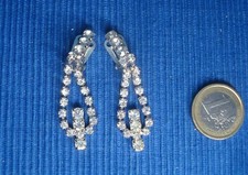 B26B Neuf Boucle Oreille BO Strass Cascade Diamant Bijou Createur Earrings 
