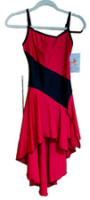 Bal Togs Leotard Dress Skirt Camisole Asymmetrical Shimmer Red Black New Women S