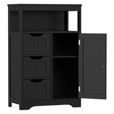 Bathroom Floor Cabinet Storage Organizer Cupboard for Living Room/Bathrom Black