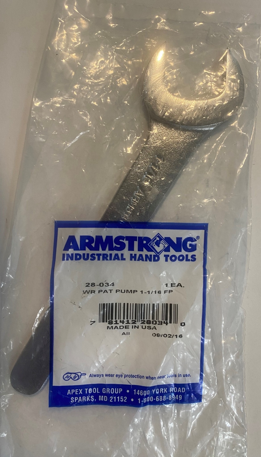 Armstrong 28-034 Service Pump Wrench 1-1/16
