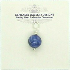 Sterling Silver Petite Natural SODALITE Gemstone Pendant 1481...Handmade USA