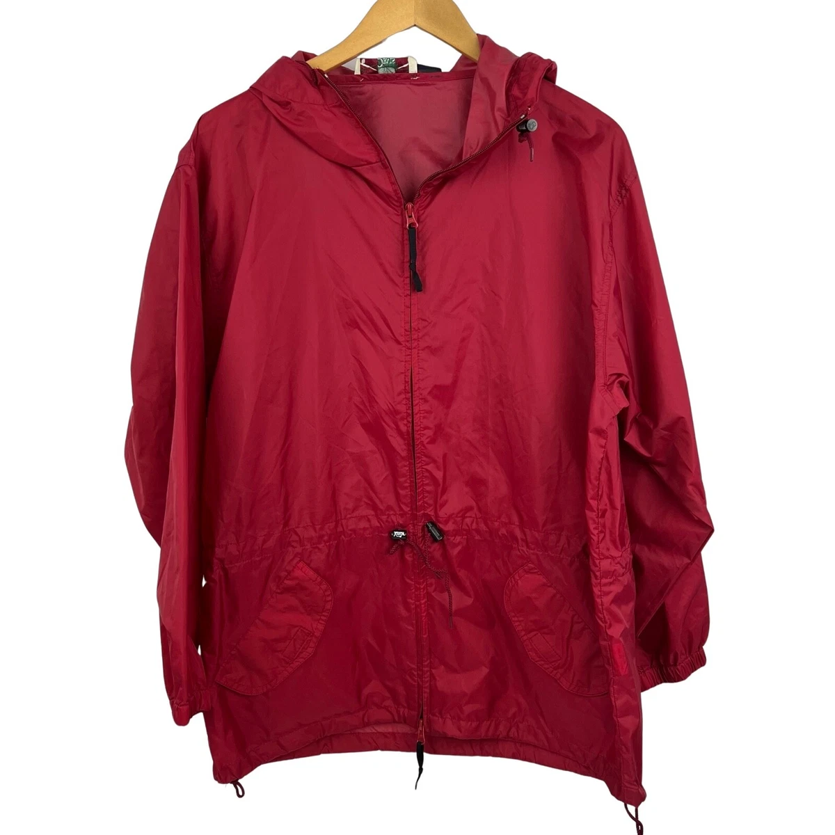 ORVIS Woolrich Womens Medium Red Hooded Anorak Rain Jacket eBay