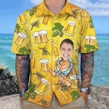 Custom Face Photo Gift For Husband And Boyfriend Hawaii Shirt