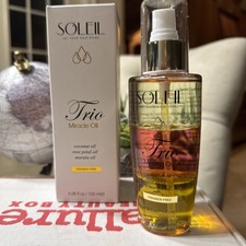 Soleil Trio Miracle Oil 4.06 fl oz Coconut Rose Marula Repairs Damaged Hair