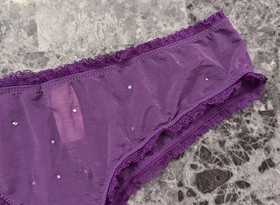 VICTORIA'S SECRET SEXY LITTLE THINGS L PURPLE RHINESTONE RARE HIPHUGGER PANTIES