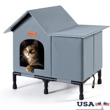 Outdoor Insulated Cat House Waterproof Warm Shelter Stray Cats Easy Clean New