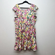 Emery Rose Floral Cottagecore Gardencore Feminine Vacation Womens Dress Size 4XL