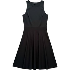 Express Fit & Flare Dress Women XL Black Sleeveless Ribbed Knit A-Line Skater
