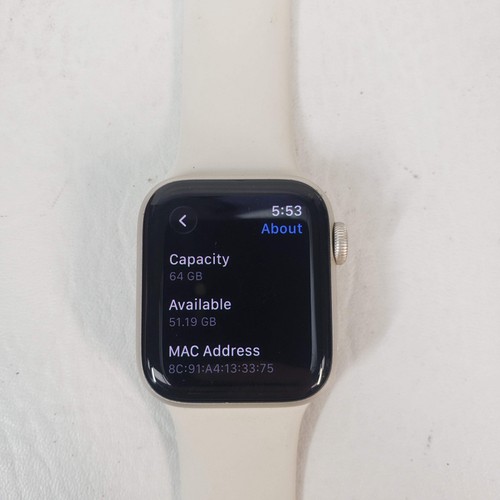 Cinturino sportivo solo GPS Apple Watch SE 3 40 MM Starlight alluminio Starlight MEH34LW/A - Foto 5 di 11