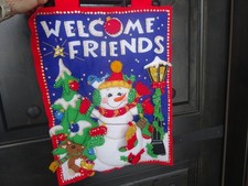 DIMENSIONS FELTWORKS 2005 KIT GIFT GIVER BANNER SNOWMAN WELCOME 8143 C OMPLETED
