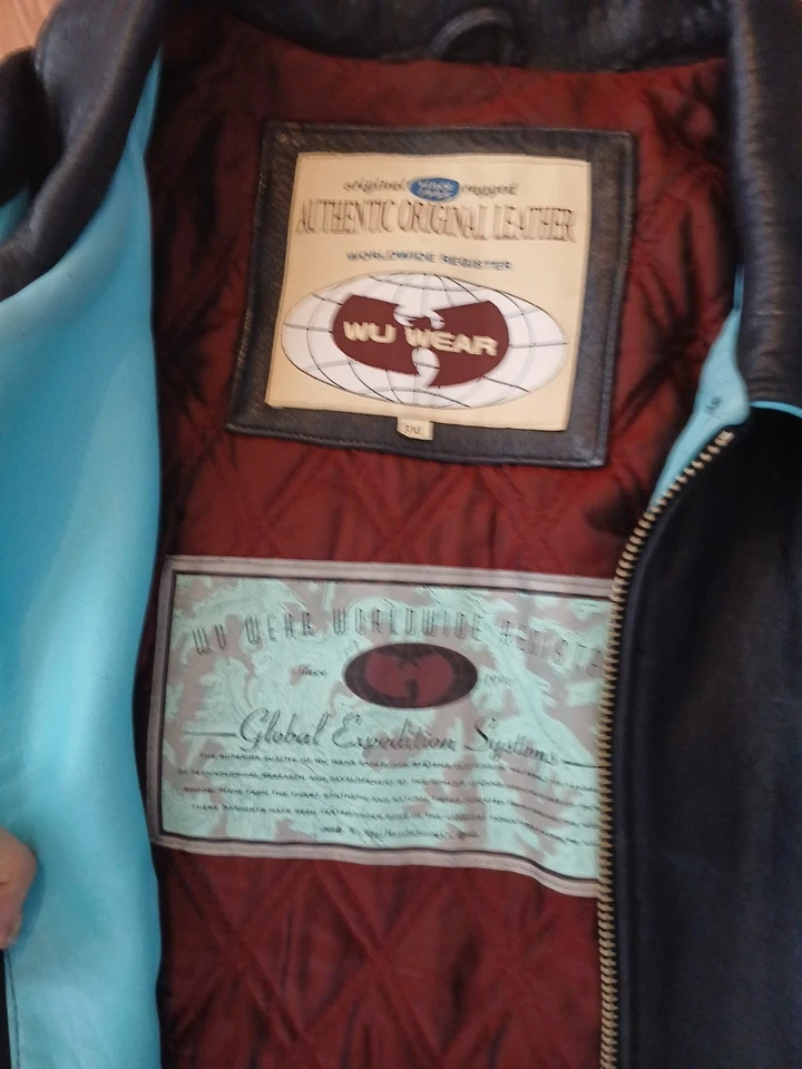 CHAQUETA DE CUERO AUTÉNTICA RESISTENTE ORIGINAL WU TANG 3XL Foto 2 de 4