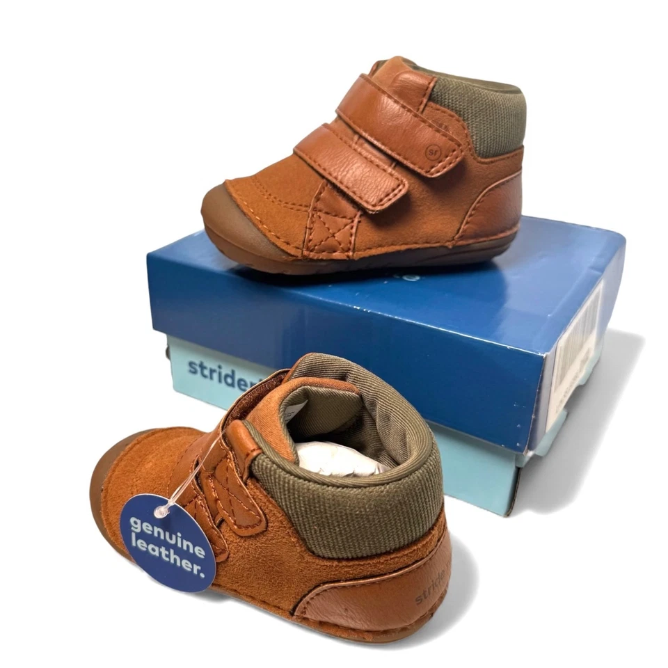 Stride Rite Martin натуральной кожи ботинки ребенка ясельного возраста 4,5 первый ходунок крюк и петля - Изображение 4 из 4