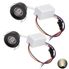 2Pack 1W Mini Spotlights Indoor 1inch Recessed Showcase Display Under-Cabinet.
