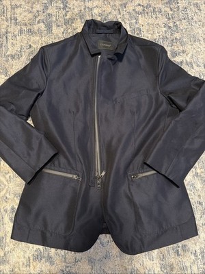 D'URBAN Zip-Up Jacket in Blue with Stand Collar, Size 50 Stylish