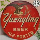 2D Flat, 1Tin Metal Signs, Yuengling Beer, Vintage Classic 8" Round Sign with a
