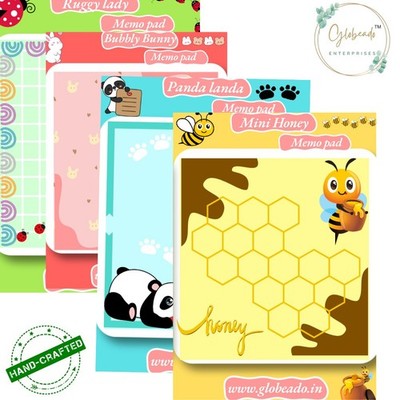 Cute Cartoon Memo Pad Set for Kids and Adults 4 Pack Mini Notepads 5 x 4 Inches 