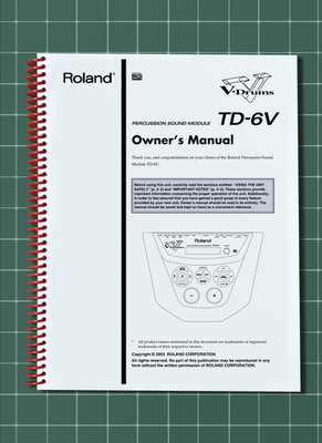 Roland TD-6V   Owners Manual User Guide Instructions   147 Pages   USA Made