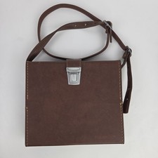 Vintage Polaroid Camera Compartment Case 116 Brown Leatherette Shoulder Strap