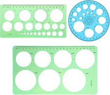 3Pcs Circle Template for Drawing Round Stencil Circle Drafting Geometric Circles