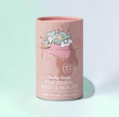NIB~ Make Time For BRAIN, BODY, & BEAUTY Orange Drink 7.4 oz Women's Wellness