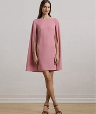 lauren ralph lauren Women's Georgette Cape Dress Pink Size 4 195