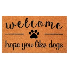 Coir Doormat Front Doormat with Non-Slip PVC Backing, Printed Indoor Outdoor