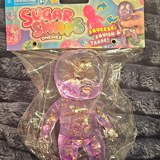 Viral ORB Sugar Swaps Glitter Baby Squishy Toy Clear Purple Sparkle New Sealed