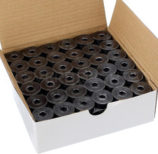 Black Size L Prewound Bobbins - 144 Pack - 75D/2 60WT Polyester Thread - 3/8"