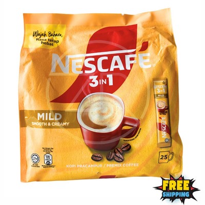 2 packs x 25 sticks Nescafe 3in 1 Blend & Brew Mild Instant Coffee
