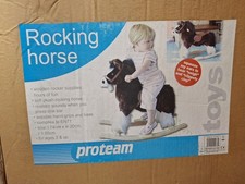 ProTeam brand soft plush rocking horse toy Wooden Base age 3+ T130