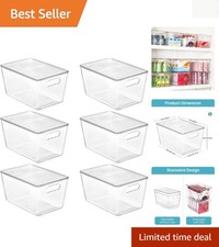 Versatile 6 Pack Clear Storage Bins with Handles - Perfect for Home Organization