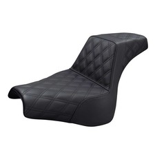 Saddlemen LS-Step Up Seat - Black w/ Lattice Stitch 818-28-175 Made in USA