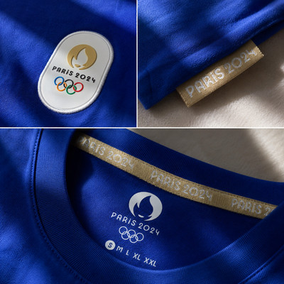 Official Paris 2024 Olympics Royal Blue Logo T-Shirt Men's Size S Authentic