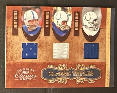 2007 Donruss Classics Classic Triples Jerseys /250 Johnny Unitas, Moore, Berry