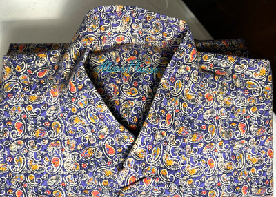 Alan Flusser Paisley Colorful Shirt LS Button Down Pocket Men's Medium