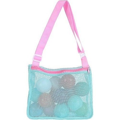 UTTPLL Colorful Mesh Beach Bag Adjustable Kids Quick Dry Net Tote NEW