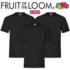 3 & 5 Pack Fruit of The Loom Mens T Shirts 100% Cotton Plain Short Sleeve Tee