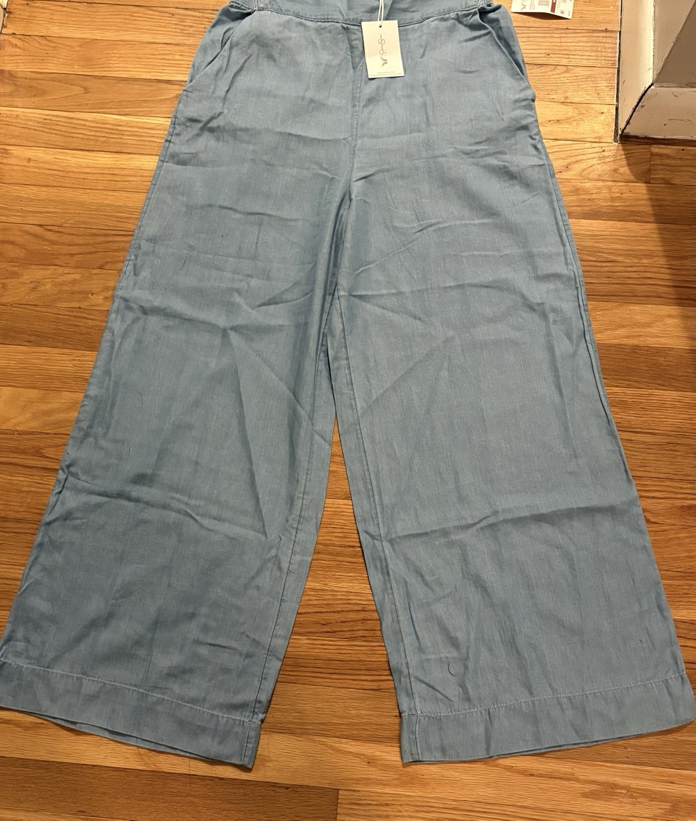 Jessica Simpson Wide Leg Linen Pants Blue Size M NWT