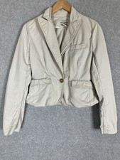 Ralph Lauren Polo Jeans Co Women s Beige Cotton Blazer Jacket M Y2K Preppy