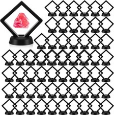 60 Pcs 3D Floating Display Case PE Film Jewelry Storage Box Coins Display Frame 