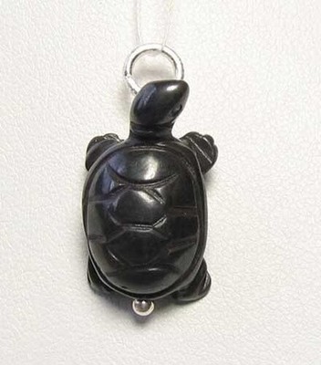 Hämatit Schildkröte Anhänger Halskette | Halbedelstein Schmuck | Silberanhänger