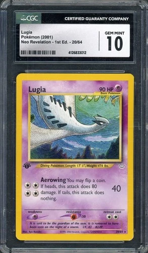 CGC 10 Lugia (1st Ed.) Neo Revelation 20/64 Pokemon Card B14